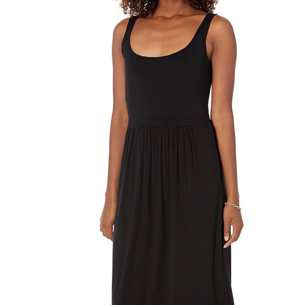 Daily Ritual Black Midi Tank Dress